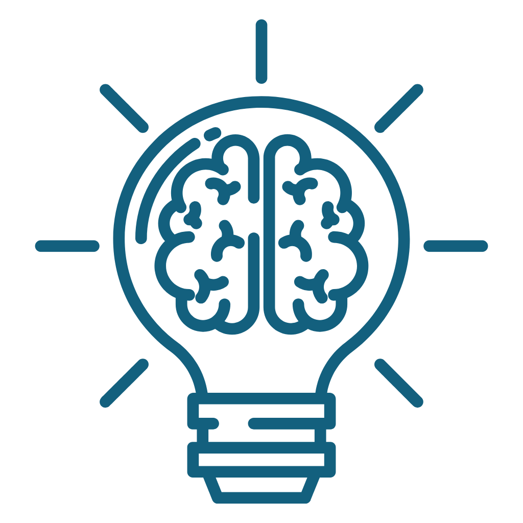 light bulb with a brain inside it